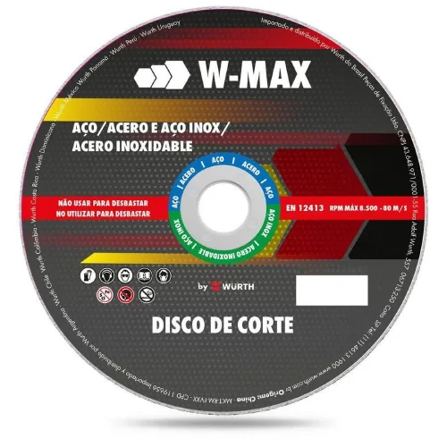 Disco Abrasivo de Corte para Aço W-Max 300 mm x 3 mm x 19,5 mm Wurth
